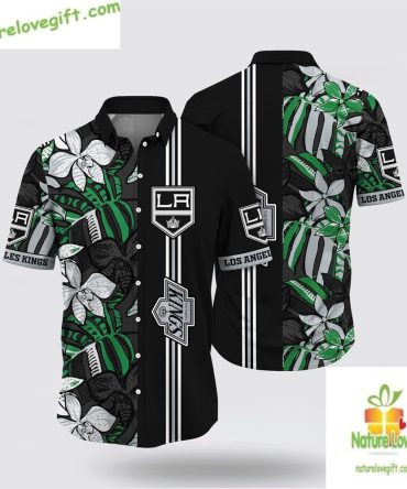 Los Angeles Kings Hawaiian Shirt Tropical Floral Summer Aloha Shirt