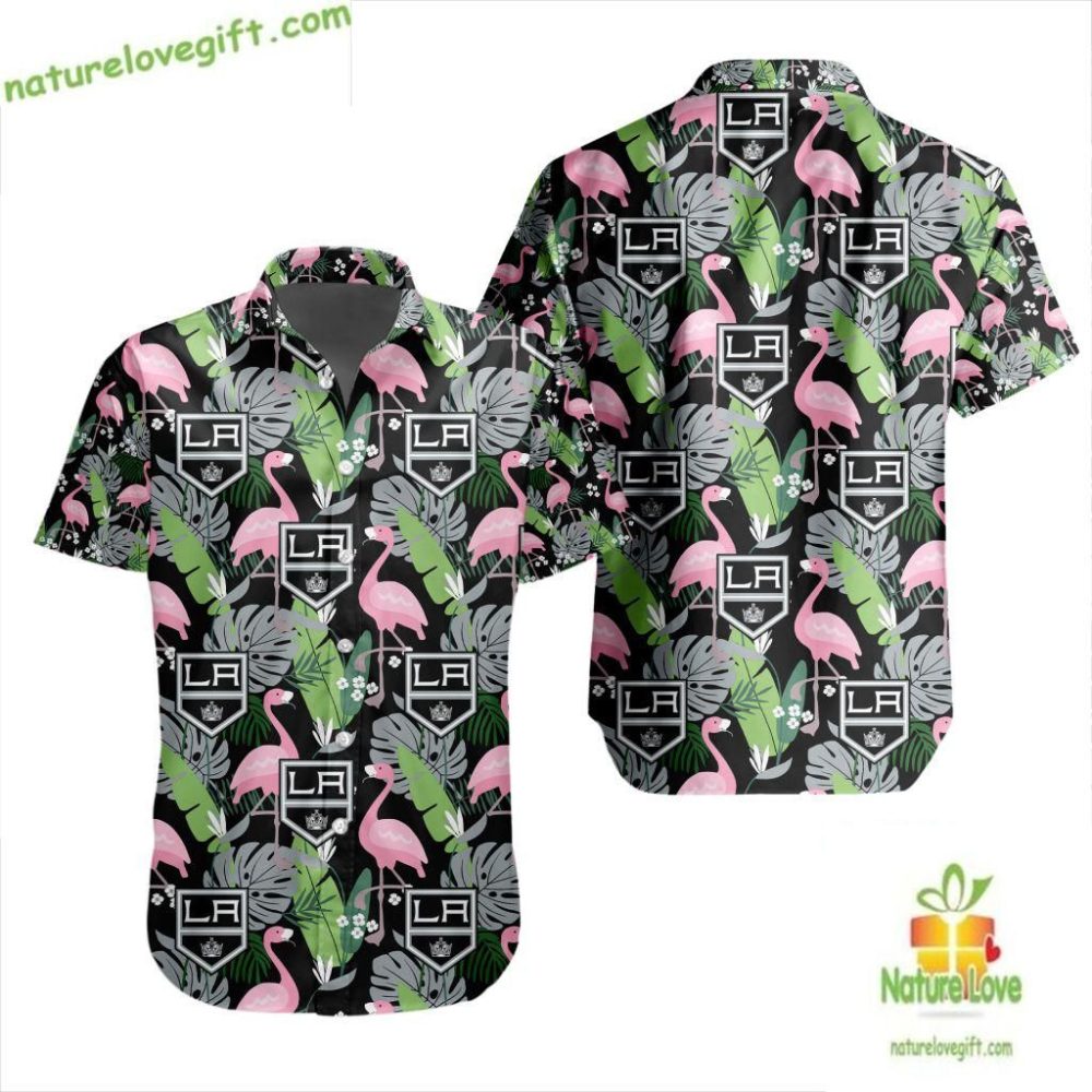 Los Angeles Kings Hawaiian Shirt Flamingo Button Up Lv40511