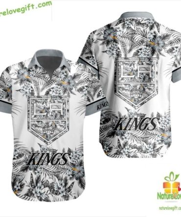 Los Angeles Kings Hawaiian Shirt Tropical Floral Lv52056