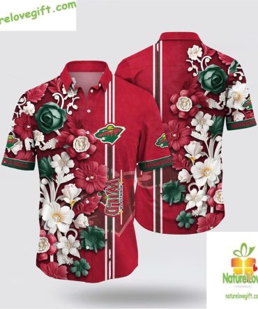 Minnesota Wild Hawaiian Shirt Tropical Floral Summer Shirt For Men