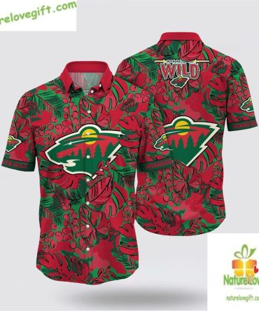 Minnesota Wild Hawaiian Shirt Tropical Leaf Summer Shirt