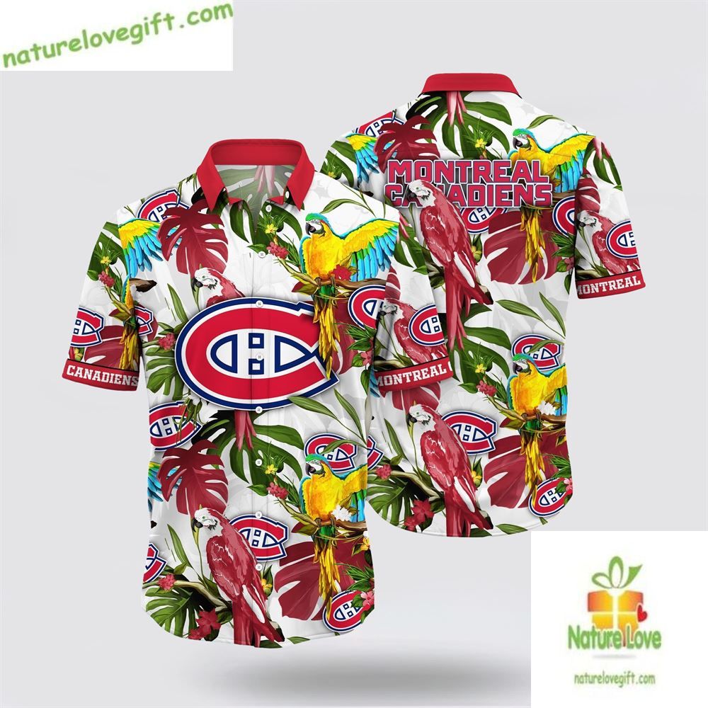 Montreal Canadiens Nhl Hawaiian Shirt Tropical Parrot Fan Gear