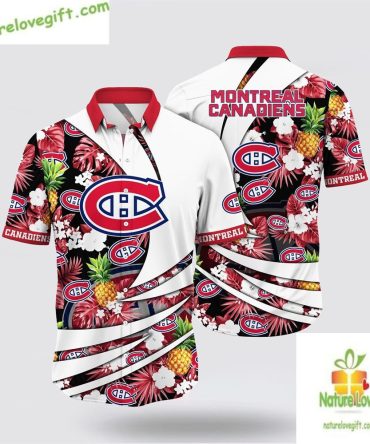 Montreal Canadiens Nhl Hawaiian Shirt Pineapple Tropical Design