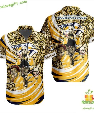 Nashville Predators Hawaiian Shirt Halloween Nhl Movies Fan Gift