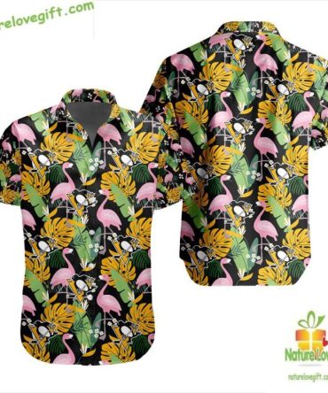 Pittsburgh Penguins Hawaiian Shirt Flamingo Button Up Lv1C02396