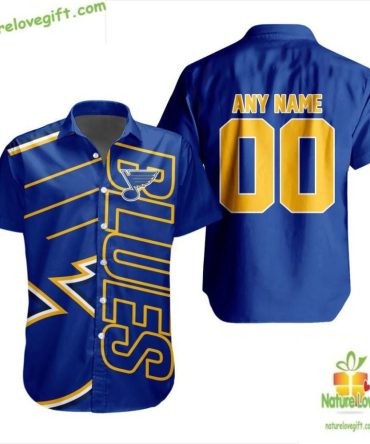 St Louis Blues Hockey Hawaiian Shirt Aloha Button Up