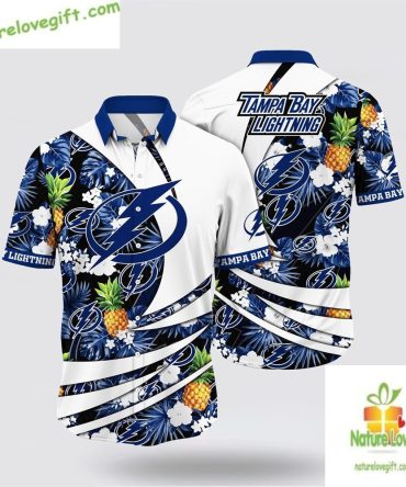 Tampa Bay Lightning Hawaiian Shirt Pineapple Tropical Design