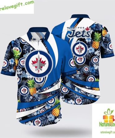 Winnipeg Jets Hawaiian Shirt Tropical Pineapple Hockey Fan