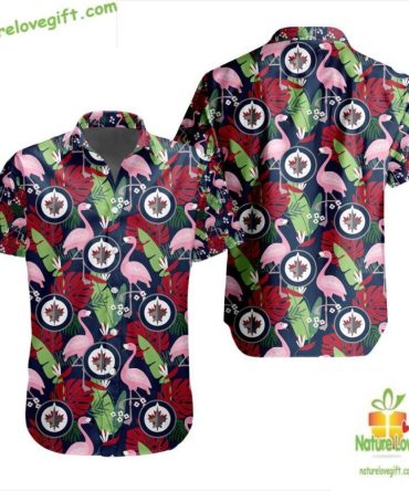 Winnipeg Jets Hawaiian Shirt Flamingo Button Down Nhl