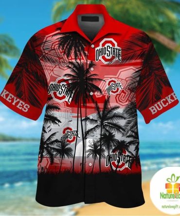 Ohio State Buckeyes Hawaiian Shirt Tropical Aloha Button Up