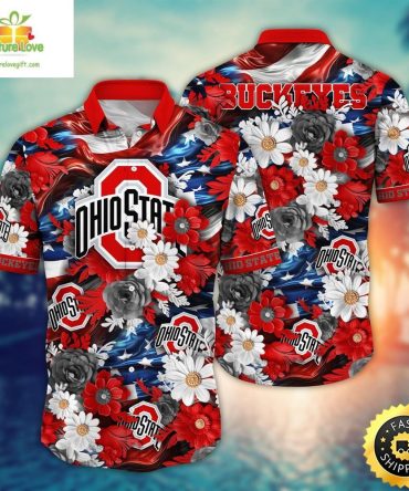 Ohio State Buckeyes Ncaa Hawaii Shirt Lg Independence Day