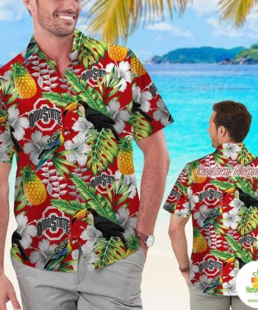 Personalized Ohio State Buckeyes Tropical Hawaiian Shirt