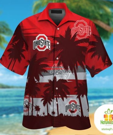 Ohio State Buckeyes Hawaiian Shirt Tropical Aloha Button Up Ver04