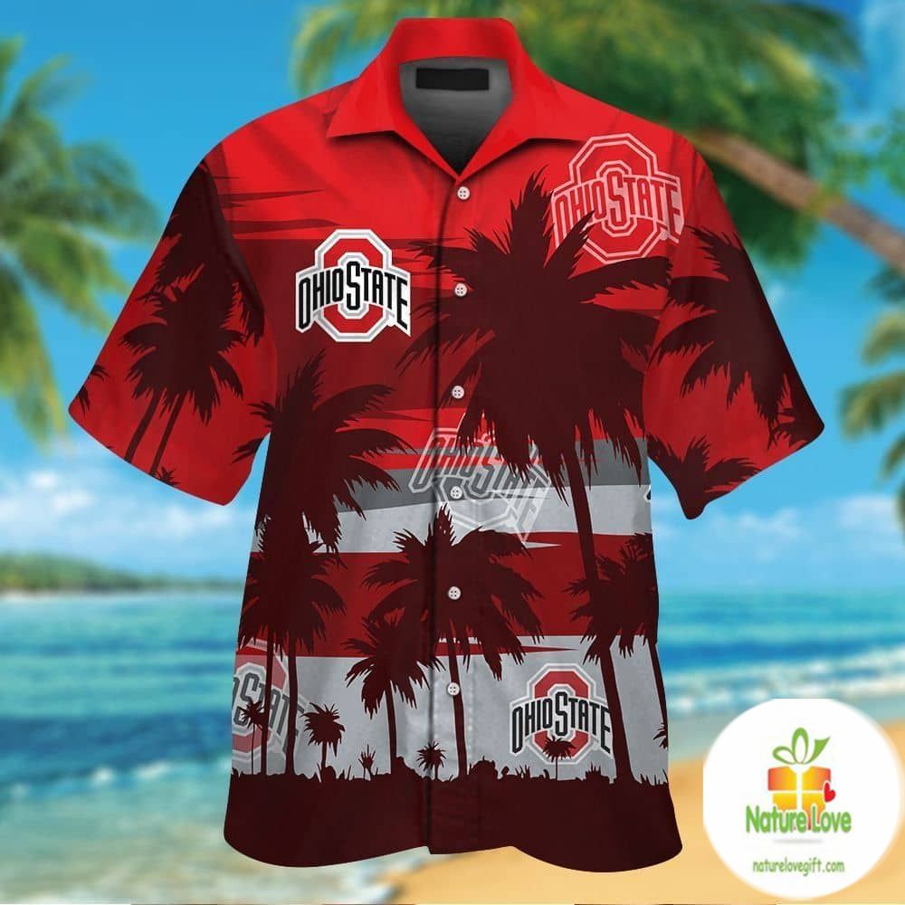 Ohio State Buckeyes Hawaiian Shirt Tropical Aloha Button Up Ver04