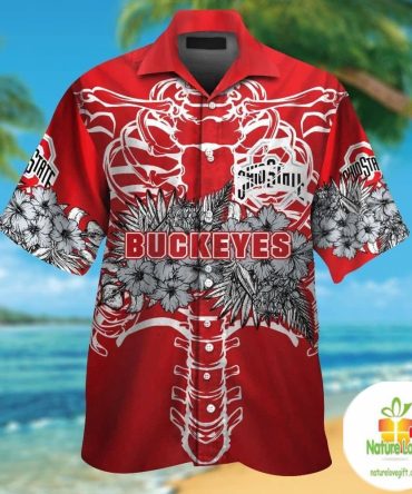 Ohio State Buckeyes Hawaiian Shirt Tropical Aloha Button Up Ver05