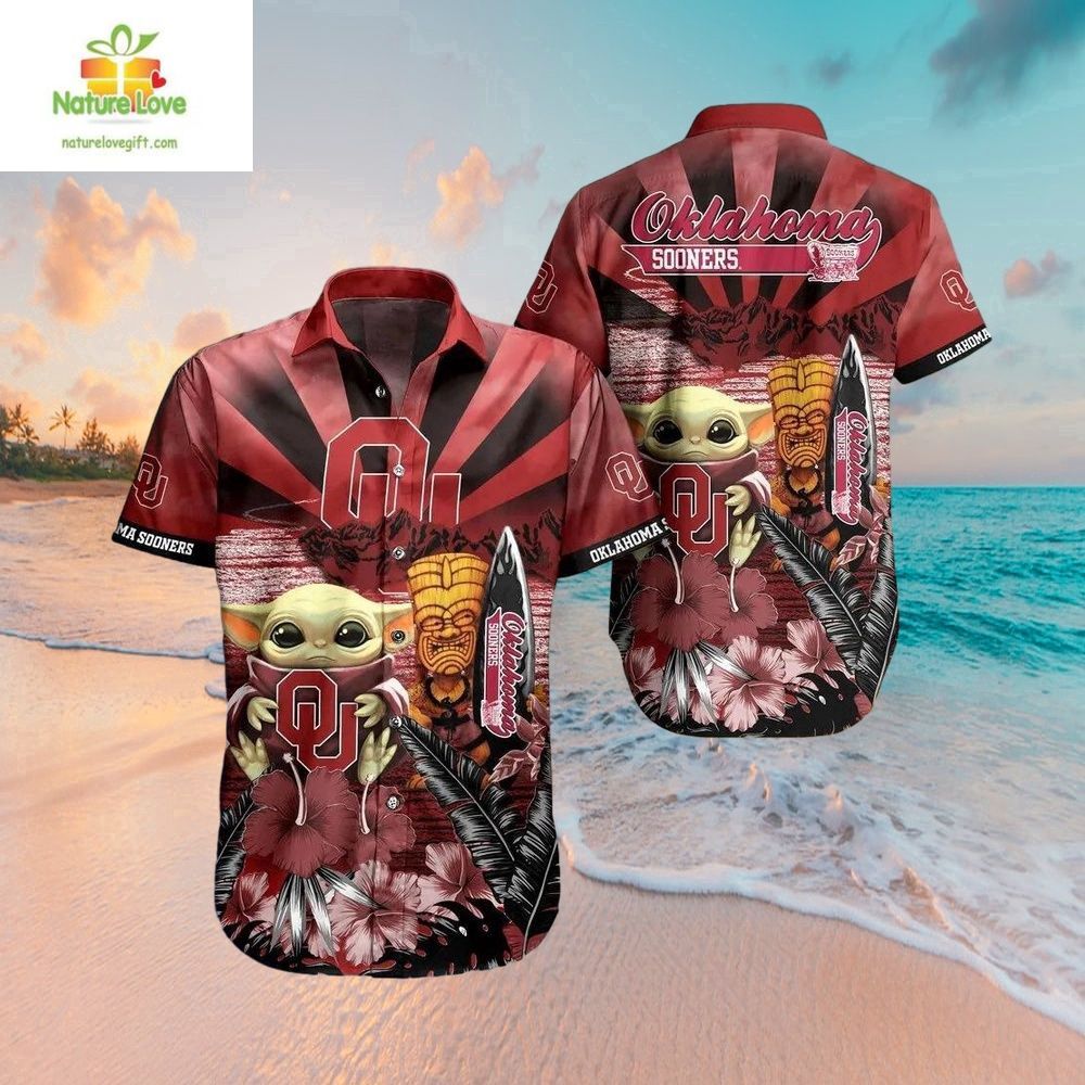 Oklahoma Sooners Baby Yoda Hawaiian Shirt Ncaa Fan Gear