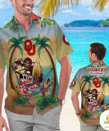 Oklahoma Sooners Tropical Hawaiian Shirt Flamingo Parrot Aloha