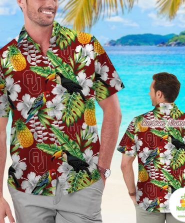 Oklahoma Sooners Hawaiian Shirt Personalized Floral Tropical Aloha