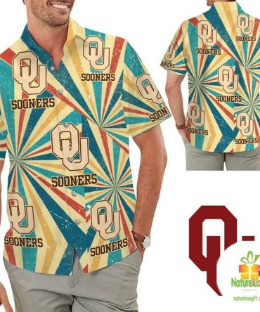 Oklahoma Sooners Hawaiian Shirt Retro Vintage Aloha For Men Women Kids
