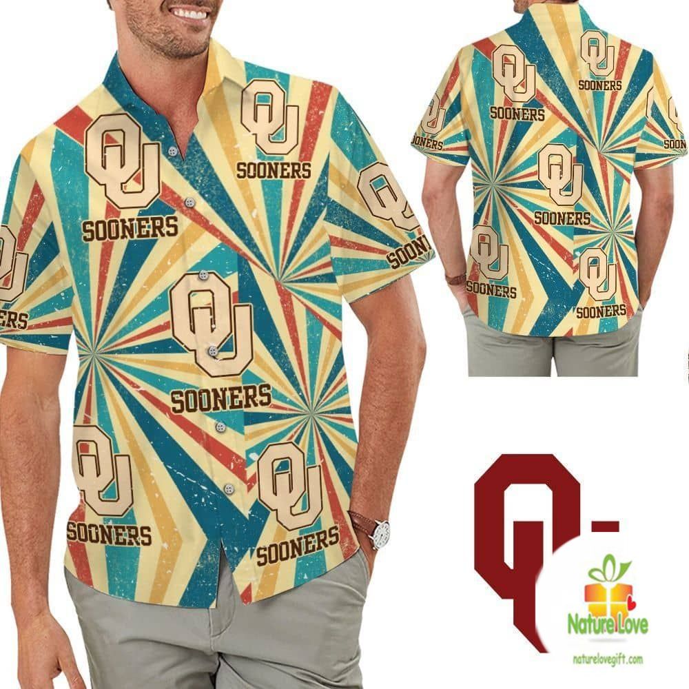 Oklahoma Sooners Hawaiian Shirt Retro Vintage Aloha For Men Women Kids