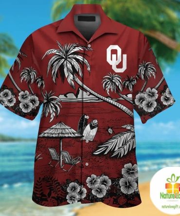 Oklahoma Sooners Hawaiian Shirt Tropical Aloha Button Up Shirts