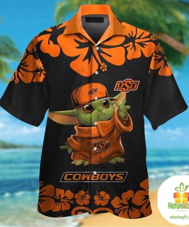 Oklahoma State Cowboys Baby Yoda Hawaiian Shirt