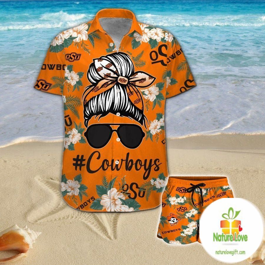 Oklahoma State Cowboys Hawaiian Shirt Aloha Button Up For Women