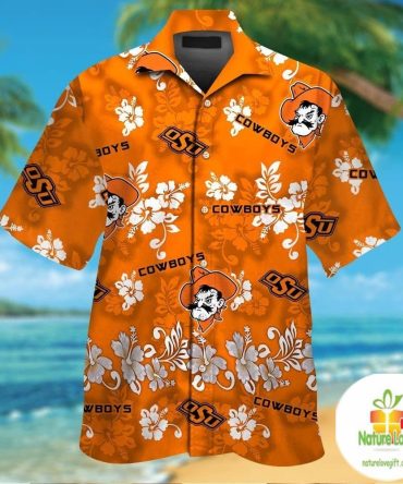 Oklahoma State Cowboys Short Sleeve Button Up Tropical Hawaiian Shirts