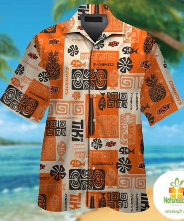 Oklahoma State Cowboys Hawaiian Shirt Tropical Aloha Button Up Ver05