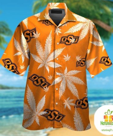 Oklahoma State Cowboys Short Sleeve Button Up Tropical Hawaiian Shirt
