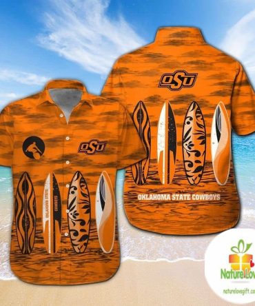 Oklahoma State Cowboys Hawaiian Shirt Tropical Aloha Button Up Shirts