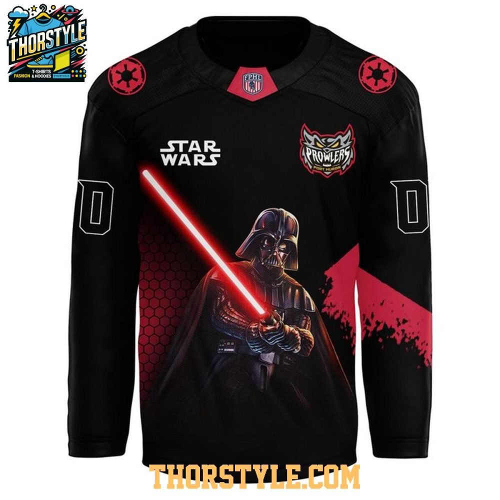 Port Huron Prowlers Star Wars 2026 Dark Force Pesonalized Hockey Jersey - Image 2