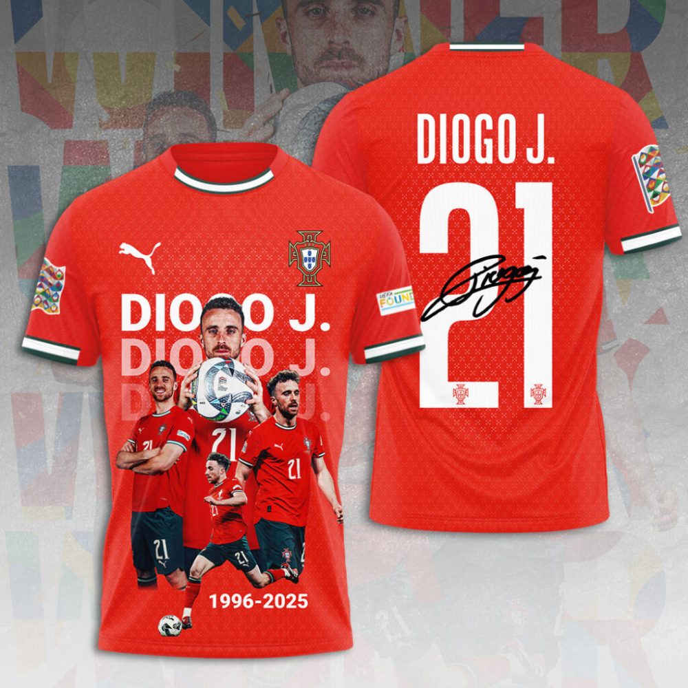 Portugal National Football Team X Diogo Jota 3D Shirt Hoodie Apparel