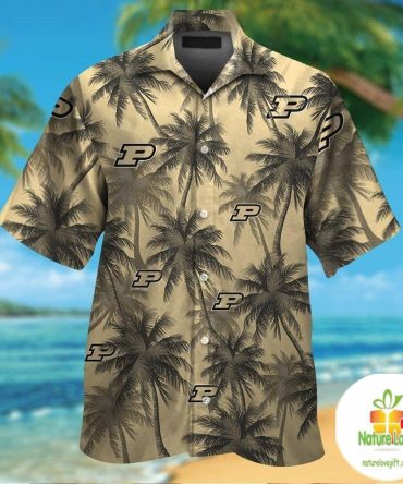 Purdue Boilermakers Hawaiian Shirt Tropical Short Sleeve Button Up