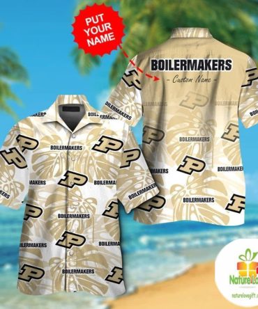 Purdue Boilermakers Hawaiian Shirt Short Sleeve Tropical Aloha Button Up