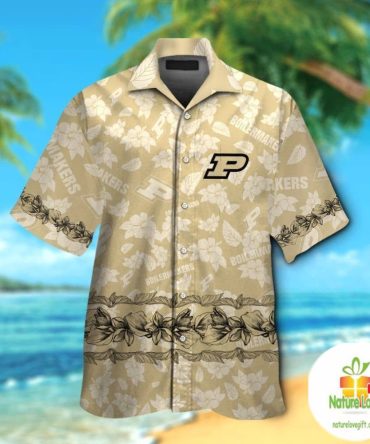 Purdue Boilermakers Short Sleeve Button Up Tropical Hawaiian Shirts