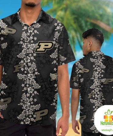 Purdue Boilermakers Hawaiian Shirt Short Sleeve Tropical Aloha