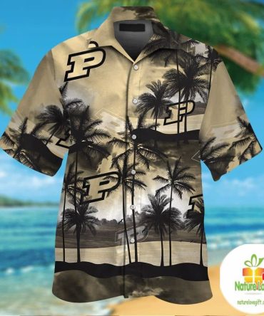 Purdue Boilermakers Hawaiian Shirt Tropical Aloha Button Up Ver06