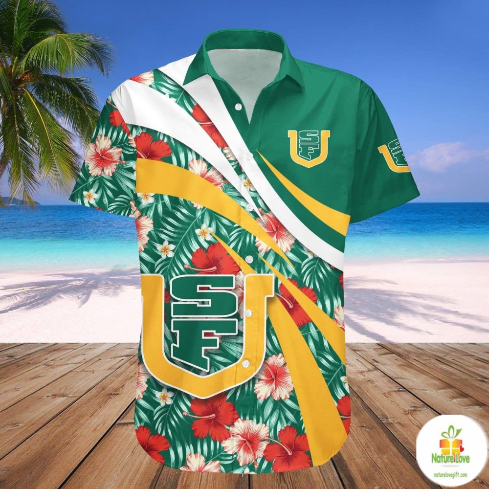 Ncaa San Francisco Dons Hibiscus Aloha Shirt