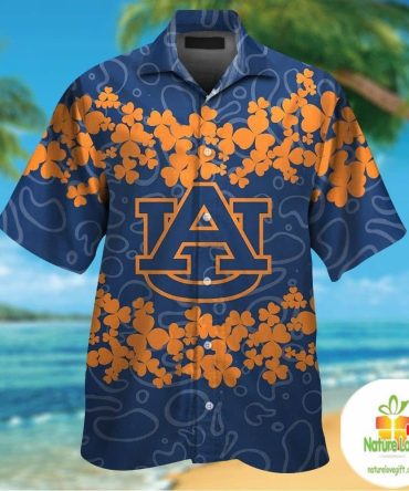 Short Sleeve Auburn Tigers Tropical Hawaiian Shirt