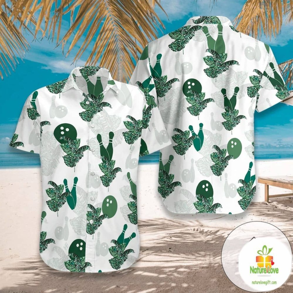 Hawaiian Shirt Unisex Tropical Bowling Green White Aloha Shirts
