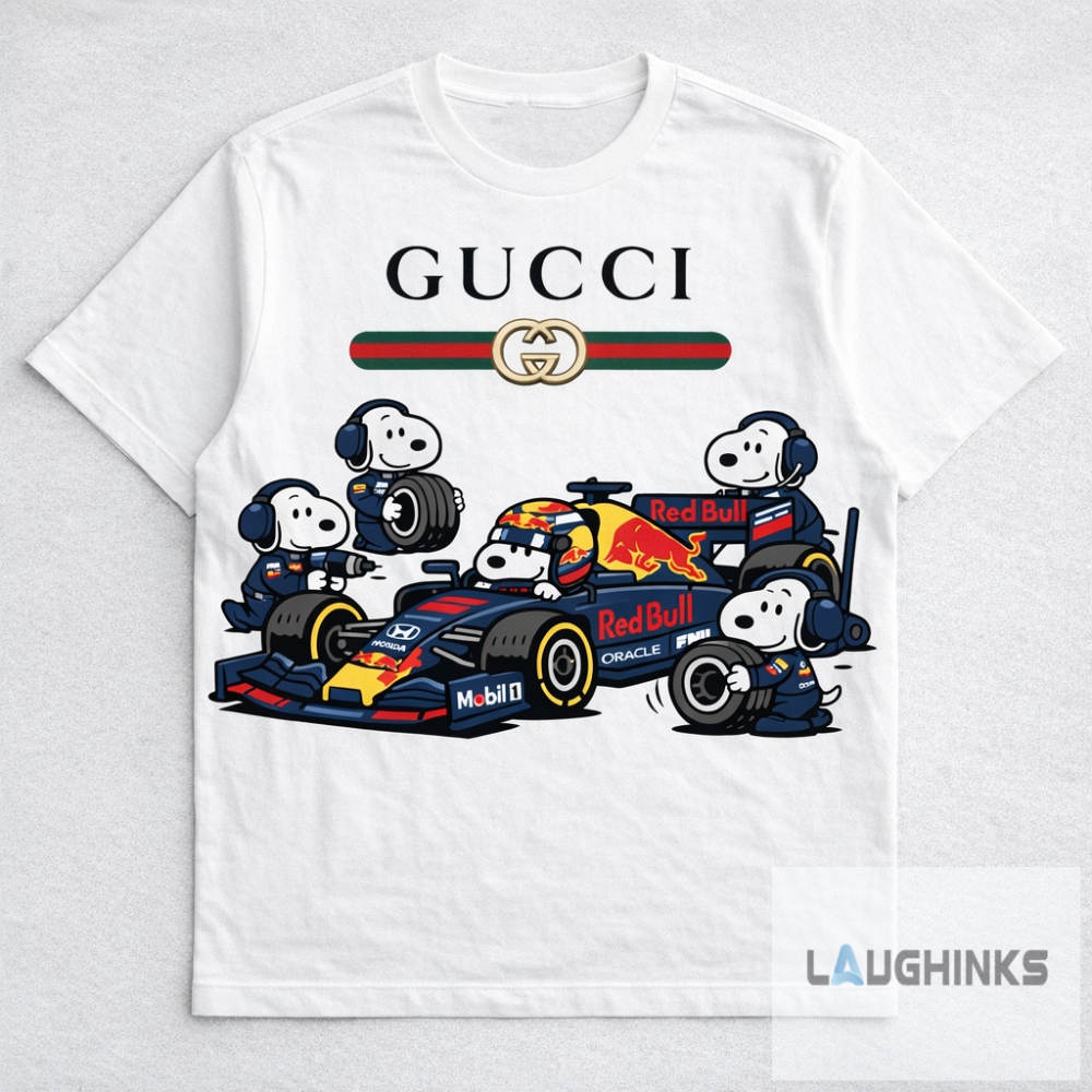 Snoopy F1 Redbull Racing Gucci Shirt