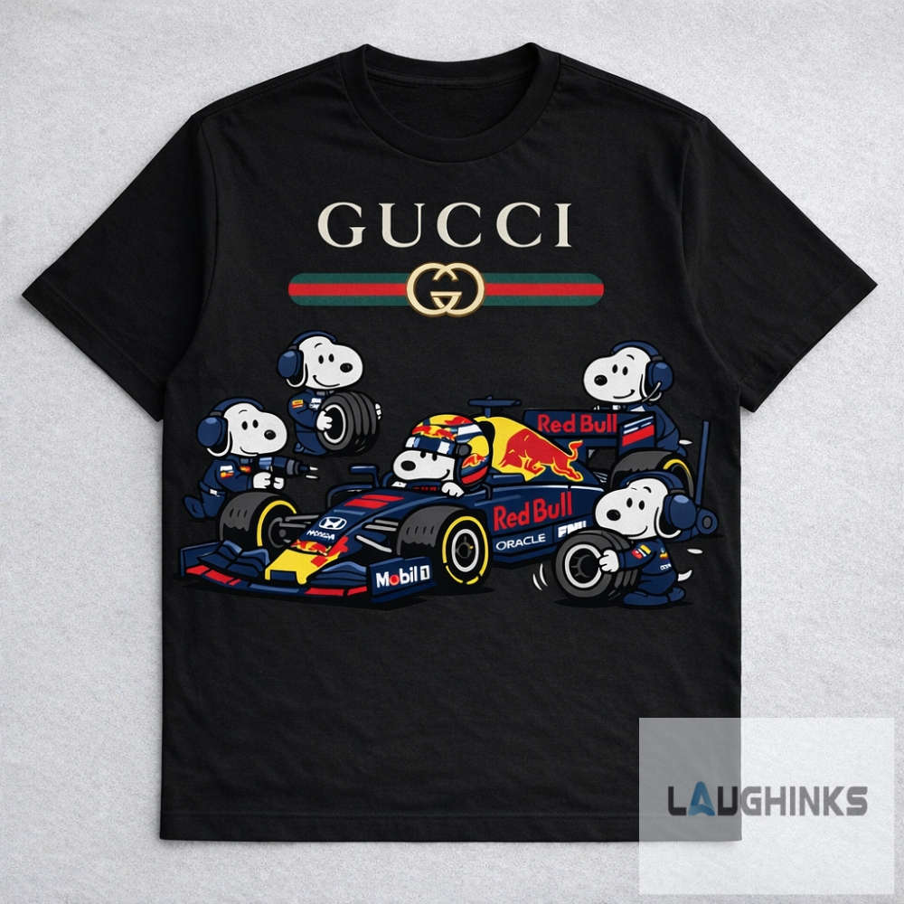 Snoopy F1 Redbull Racing Gucci Shirt - Image 2