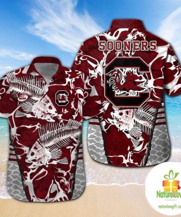Gamecocks Hawaiian Shirt South Carolina Fishing Button Up Short Sleeve