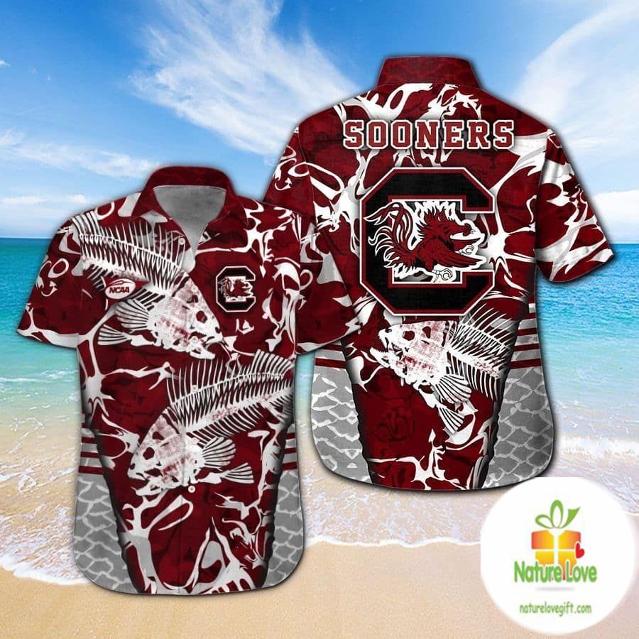 Gamecocks Hawaiian Shirt South Carolina Fishing Button Up Short Sleeve