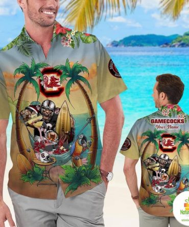 South Carolina Gamecocks Tropical Hawaiian Shirt Custom Name Hws Favjer
