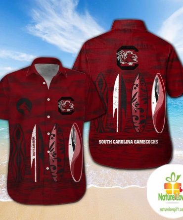 South Carolina Gamecocks Hawaiian Shirt Tropical Short Sleeve Button Up