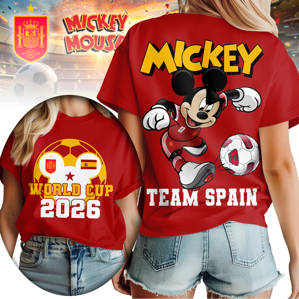 Spain , Premium Wc26 Mickey Women Shirt
