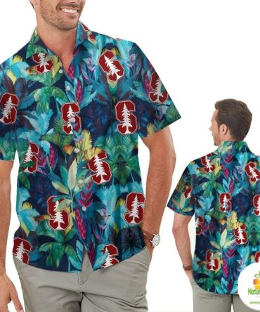 Hawaiian Shirt Floral Tropical For Men Women Kids Stanford Cardinal
