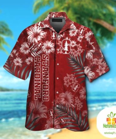 Hawaiian Shirt Stanford Cardinal Short Sleeve Tropical Aloha